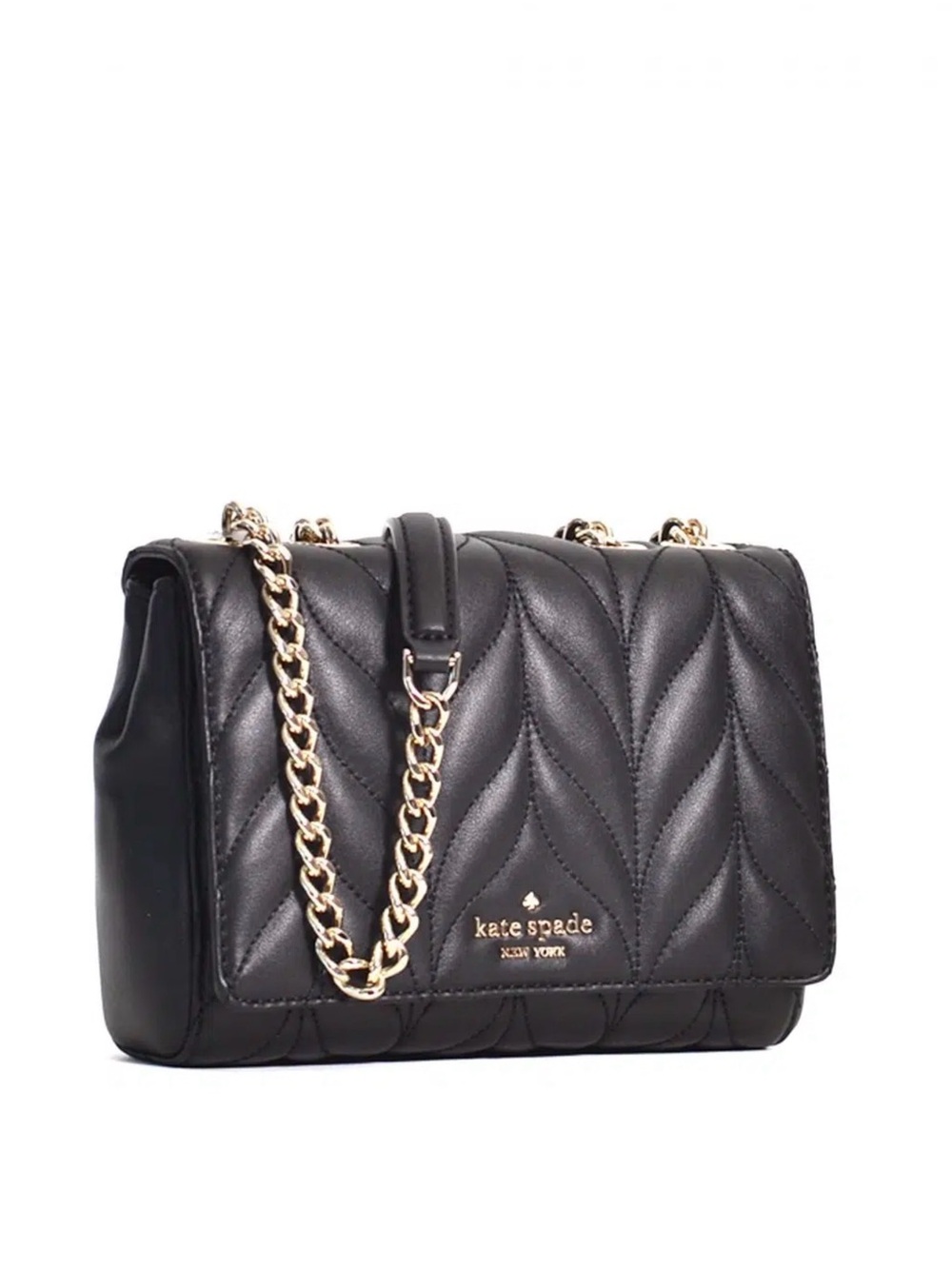 Kate Spade Briar Lane Mini Emelyn crossbody chain bag in black leather